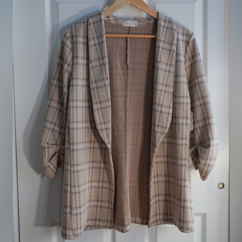 NWT Altar’d State Beige Plaid Blazer Size S